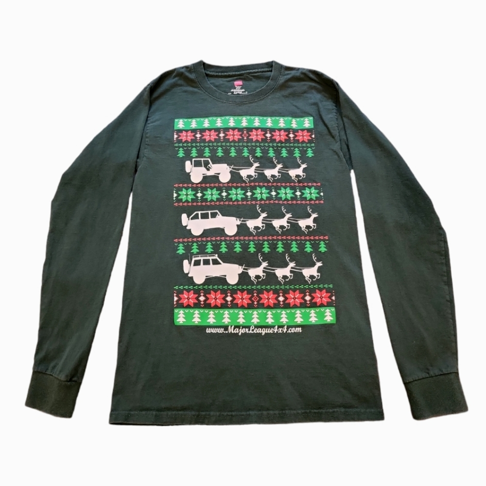 Major League 4x4 Jeeps Christmas themed long sleeve tshirt